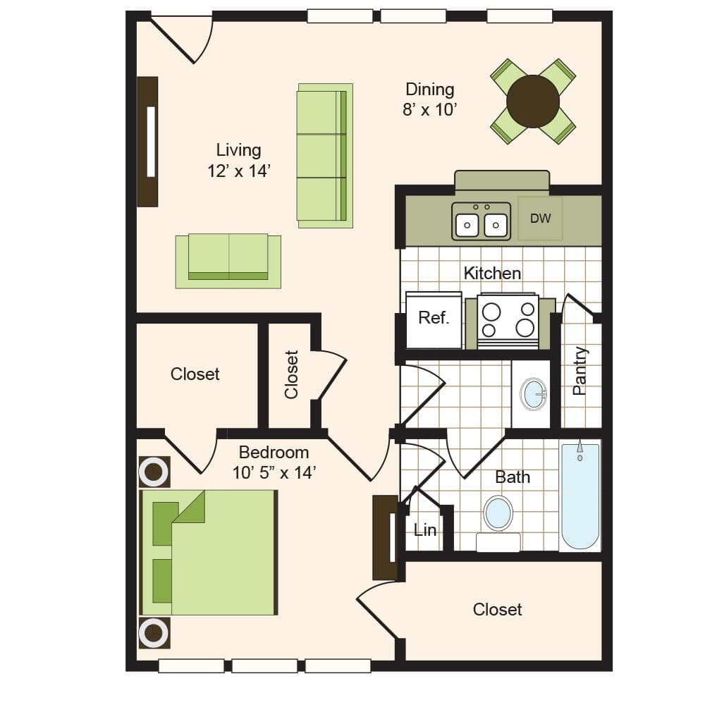 9900 Memorial Apartments | E22C Floor Plan