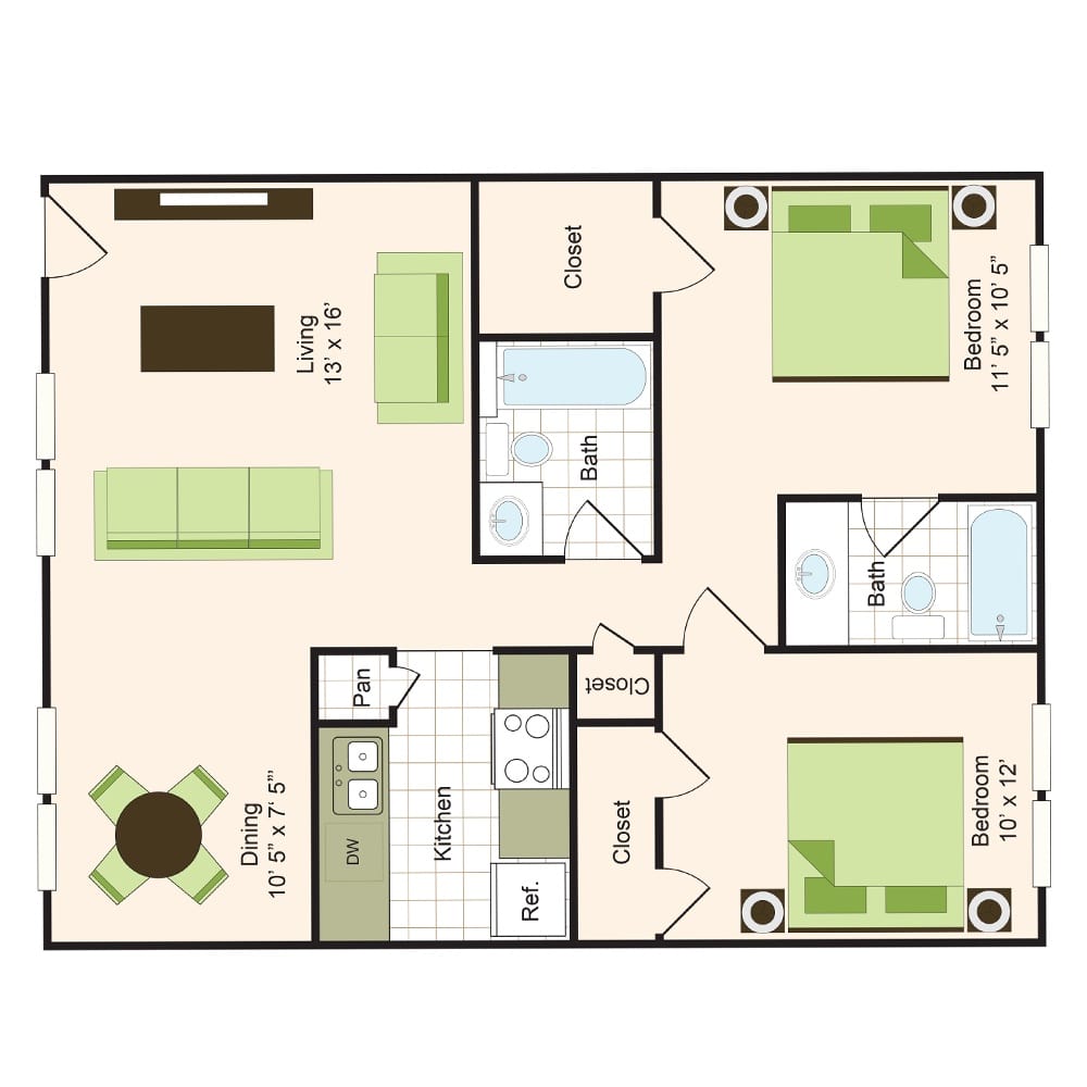Floor plan 7 | 9900 on Memorial | Apartments Near Spring ISD