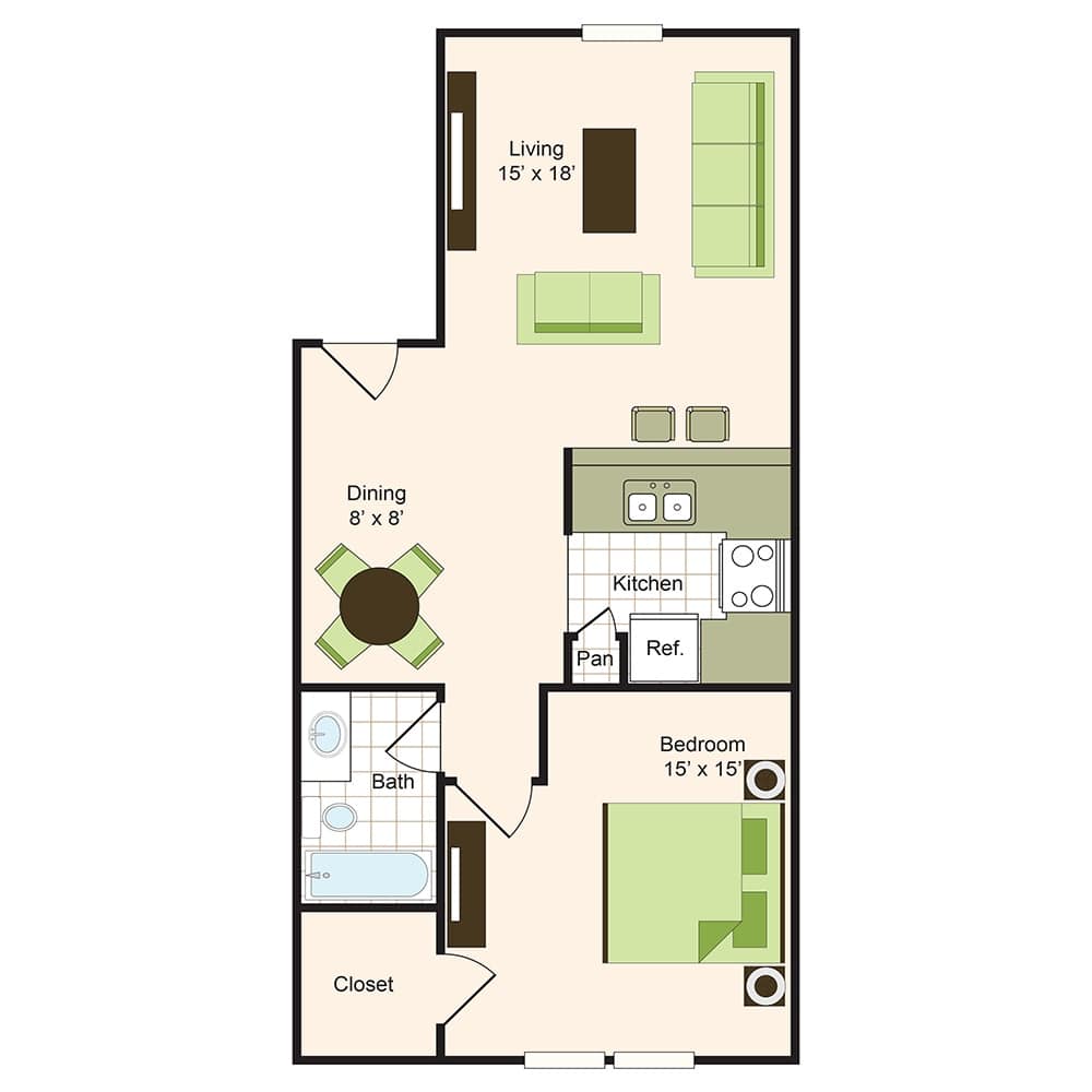 Floor plan 5 | Memorial Apartments Near Memorial City 77024