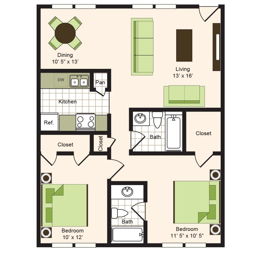 Floor plan 8 | Apartments zoned to Spring Branch ISD